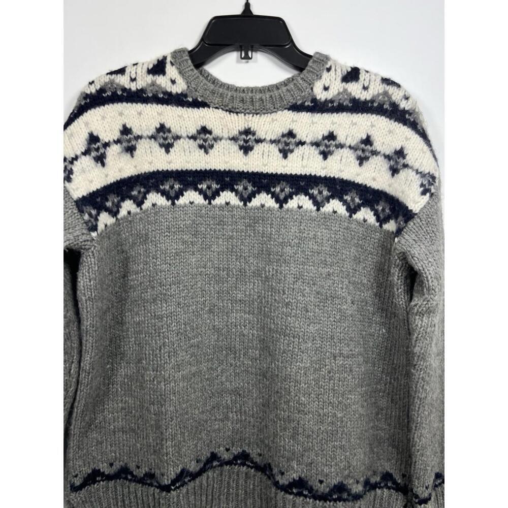 Ann Taylor Loft Fair Aisle High Low Sweater Gray Women Sz S Nordic Cozy Warm - Picture 3 of 9